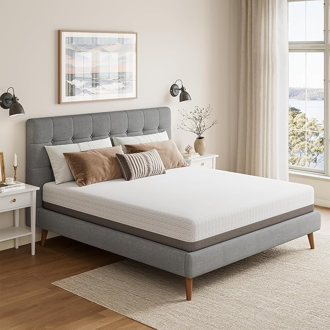 Vesgantti Queen Mattress, 14 Inch Gel Memory Foam Mattress for Cool Night & Pressure Relief, Medium Plush Feel with Motion Isolating,Breathable Removable Cover
