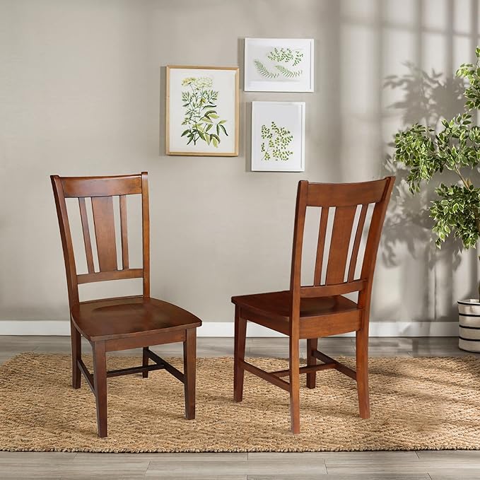 IC INTERNATIONAL CONCEPTS San Remo Solid Wood Splatback Dining Chair in Espresso