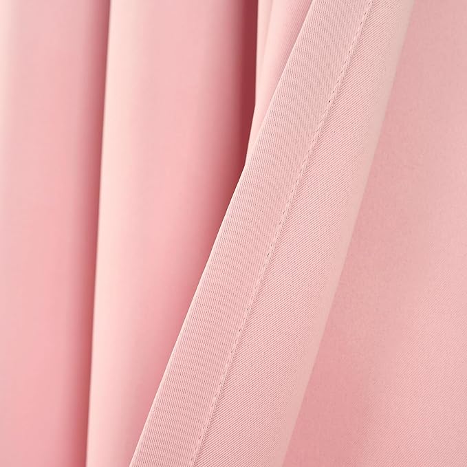 Lush Decor Insulated Grommet Blackout Window Curtain Panels, Pair, 52" W x 84" L, Fairytale Pink - Classic Modern Design - Chic Window Decor - Long Curtains For Living Room, Bedroom, Or Dining Room