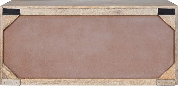 Kate and Laurel Mezzeta Decorative Coastal 2-Door Wall Cabinet, 30 x 10 x 14, Whitewash, Decorative Modern Storage Cabinet with Doors