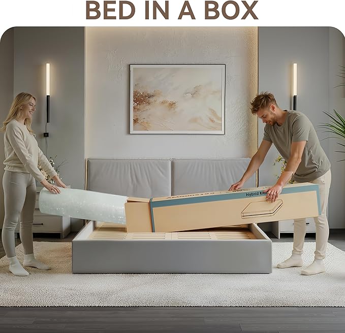 Nelaukoko Full Size Mattress, 12 Inch Full Hybrid Mattress with Memory Foam & Individually Wrapped Pocket Springs for Back Support, Medium-Firm, Motion Isolation, Edge Support, CertiPUR-US Certified