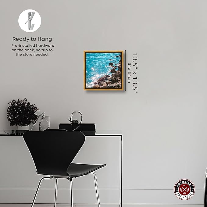 Italian Summer Landscape Photography Canvas Wall Art by Notoriart, Gold Floater Frame, 12"x12"