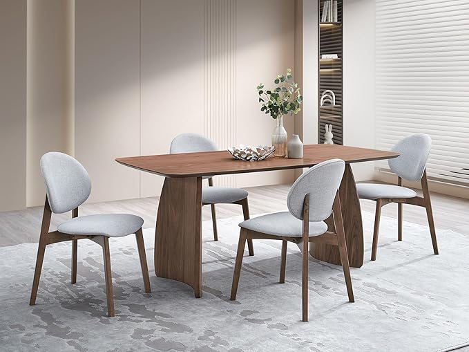 Acme Hadasa Scandinavian Rubber Wood Rectangular Dining Table in Walnut
