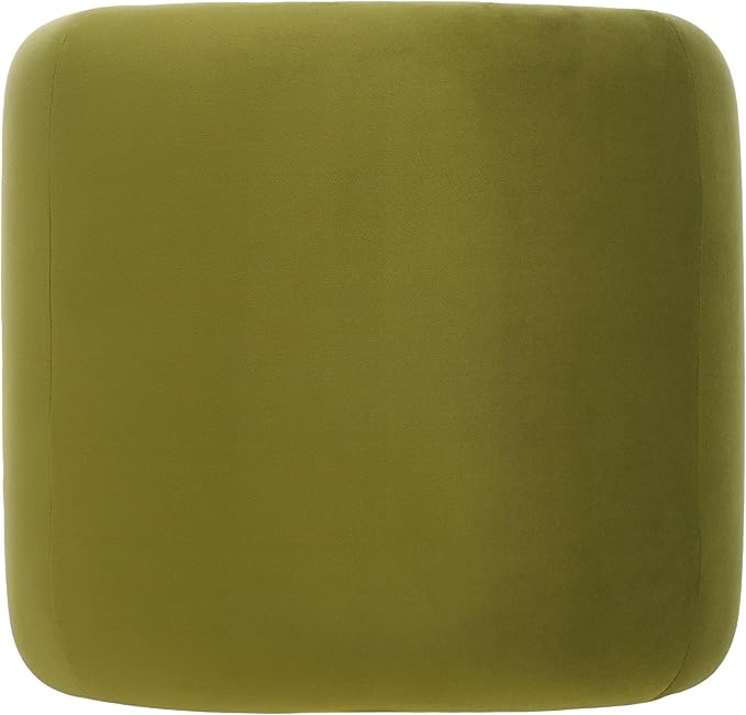 SAFAVIEH Home Collection Kibo Olive Velvet Waterfall Curved Ottoman (Fully Assembled)