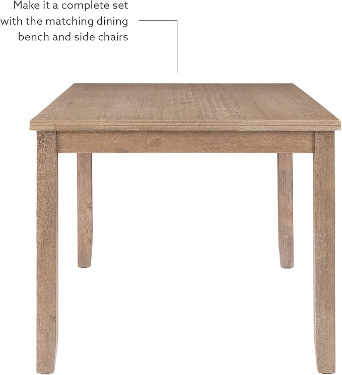Linon Carter Greywash Wooden Dining Table