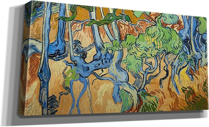 Epic Graffiti 'Tree Roots' by Vincent Van Gogh, Giclee Canvas Wall Art, 24"x12"