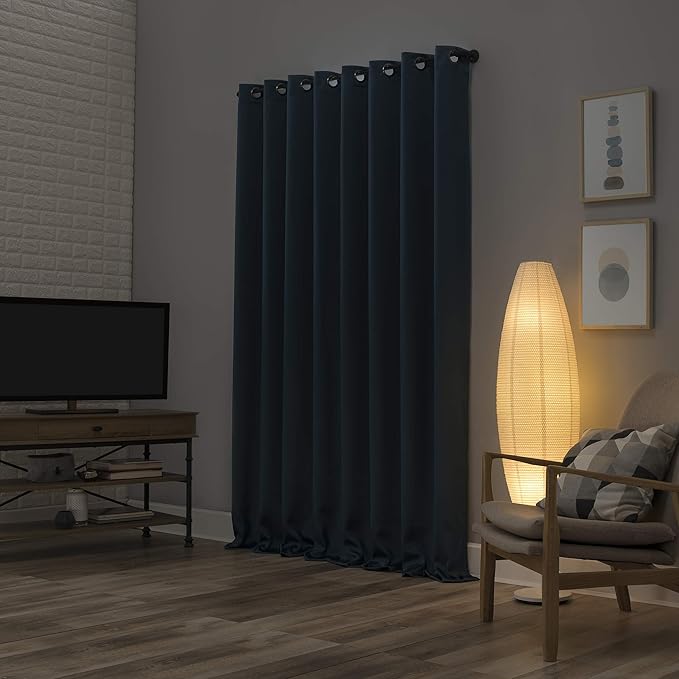 Sun Zero Nordic 2-pack Theater Grade Extreme 100% Blackout Grommet Curtain Panel Pair, 52" x 63", Teal