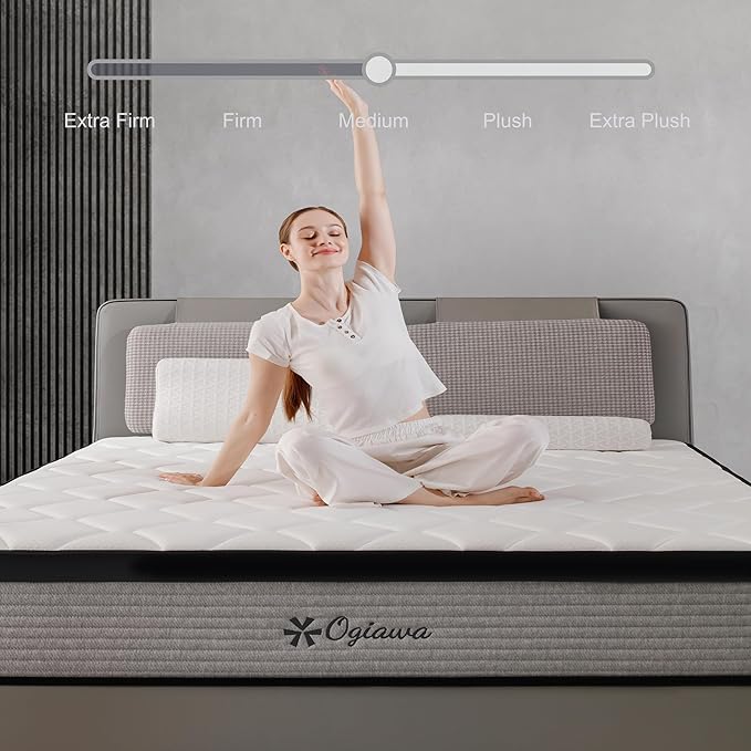 Twin Mattress | 10 Inch Twin Size Hybrid Mattresses in a Box | Medium Firm Memory Foam and Individual Pocket Springs | Fiberglass Free Bed Mattres | Breathable | CertiPUR-US