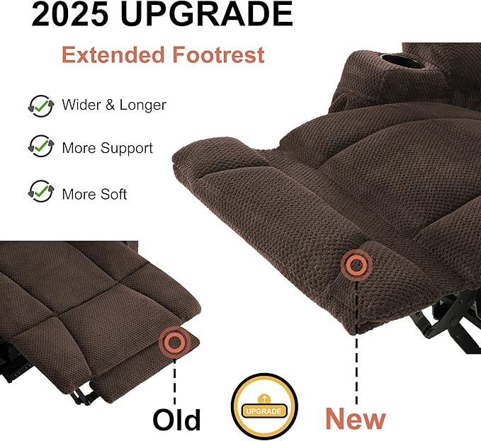 MCombo Zero Gravity Power Loveseat Sofa with Console, Heat and Massage, Reclining Loveseat for Living Room, Fabric 6035SET (Brown, Loveseat with Console)