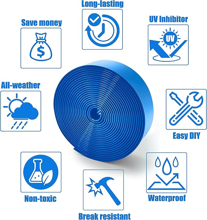 Vinyl Straps for Patio Chair Repair Kit 2'' Wide 20 Ft Long Replacement Straps + 20 Free Rivets for Outdoor Lawn Furniture Chaise Lounge Repair (Blue)