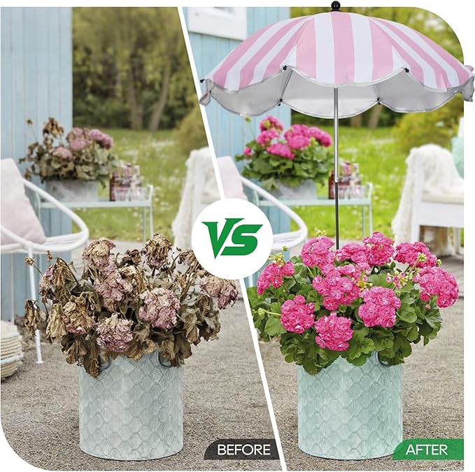 4Pack Digital Printing Plant Umbrellas for Outdoor Plants - 26" Large Garden Sun Shade for Plants with Adjustable Angle & Height (Max 43") - Plant Shades for Outdoor Plants, Flowers & Garden Beds - Plant Umbrella Shade for Potted Plants