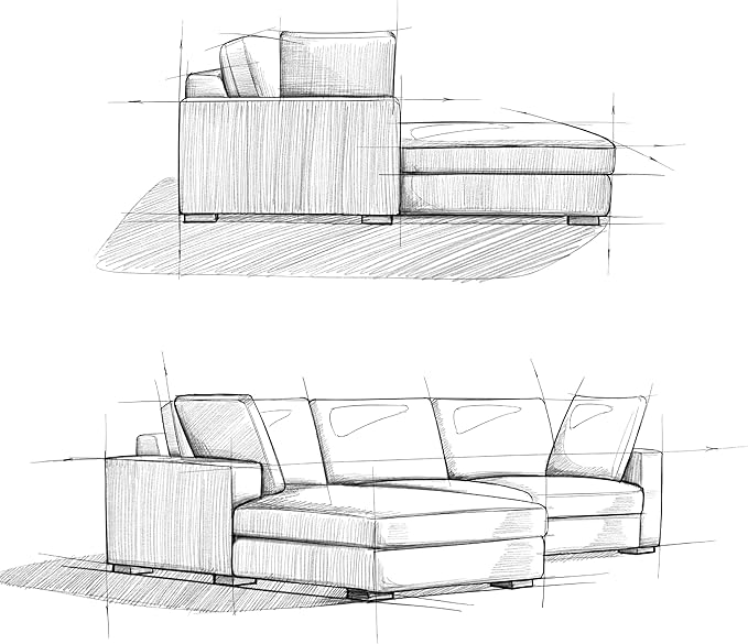 SIMPLIHOME Charlie Left-Facing Sectional Sofa in 100% Recycled Polyester Tightly Woven Performance Fabric, Cream, 122-inches Wide, Handcrafted Contemporary Style L-Shaped Couch with Chaise
