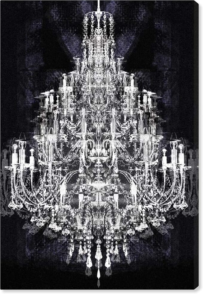 The Oliver Gal Artist Co. Fashion and Glam Wall Art Canvas Prints 'Montecarlo Crystal' Home Décor, 30 in x 45 in, White, Black