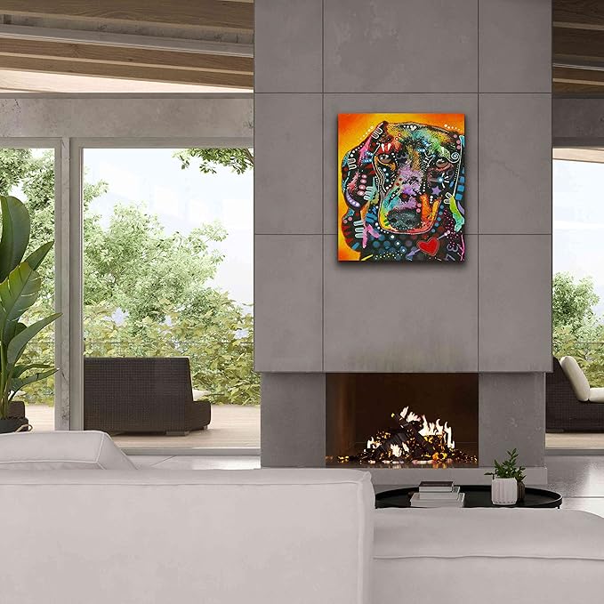 Epic Graffiti 'Brilliant Dachshund' by Dean Russo, Canvas Wall Art, 26"x30"