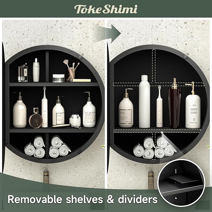 TokeShimi 26.1 Round Medicine Cabinet for Bathroom