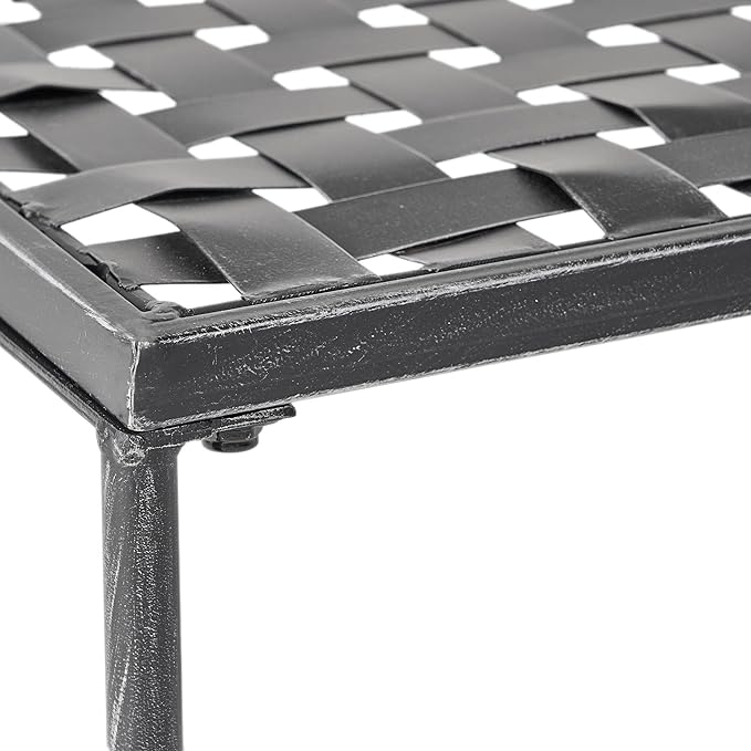 Christopher Knight Home Petra Iron Coffee Table, Black Brush Silver (296746)