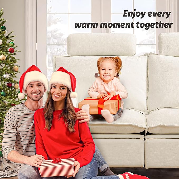 GUEAPY Power Reclining Sofa Cloud Couches for Living Room-Cloud Couch Sectional with Drawer,3 Seater Reclining Couches, Chenille Deep Reclining Sofa with Pillows, USB&Type-C Ports for Livingroom | Deep Seat, Cloud Couch, Drawer