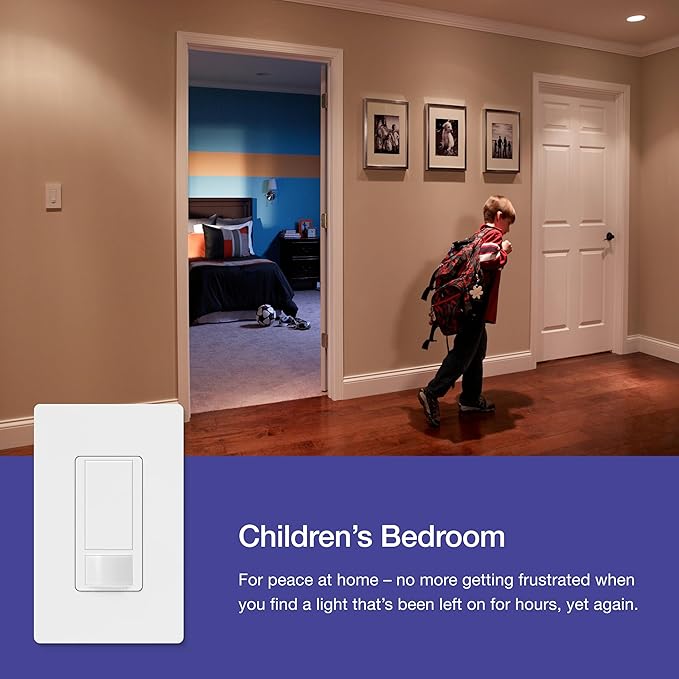 Lutron Maestro Motion Sensor Light Switch Indoor for Bathroom, Garage, Laundry Room, Closet, Occupancy Sensor Light Switch, Single-Pole, No Neutral, MS-OPS5M-GR