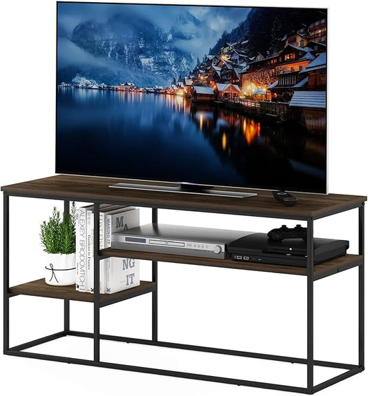 FURINNO Moretti Modern Lifestyle TV Stand, Columbia Walnut