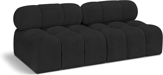 Meridian Furniture 611Black-S68B Ames Collection Modern | Contemporary Modular Sofa with Rich Black Boucle Fabric, Modular to Create Infinite Configurations, 68" W x 34" D x 28" H, Black