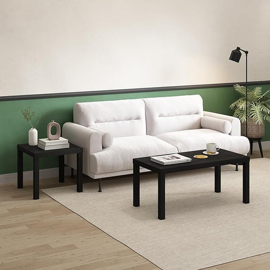 Furinno Classic Homey Square Parsons Side End Table, 1-Pack, Black
