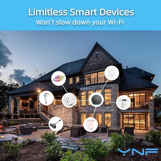 YNF Smart Plug, Simple Setup with One Voice Command, Works with Alexa Only, Remote Control with Timer Function, Bluetooth Mesh Outlet, Alexa Echo Required （1 Pack）