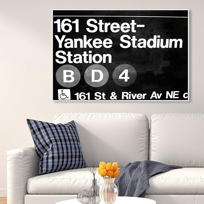 Cities and Skylines Framed Wall Art Canvas Prints 'Yankee Stadium' United States Cities