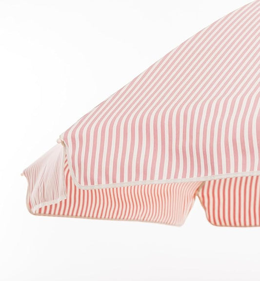 Business & Pleasure Co. Rio Umbrella Scalloped Brim For Beach, Patio or Picnic - 6' Boho Beach Umbrella, 7' Tall Wood Pole, UPF 50+