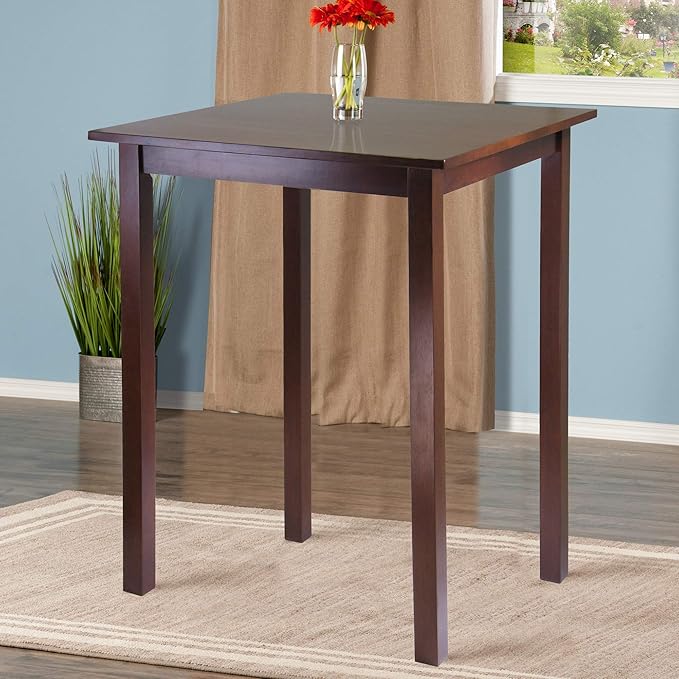 Winsome Wood Parkland 3-Pc High Table with 29" Square Leg Stools Walnut