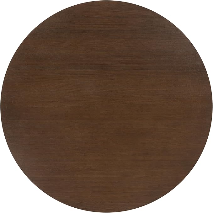 SAFAVIEH Couture Collection – Carolee Walnut Brown 46-Inch Round Dining Table, Farmhouse Dining Table for Kitchen or Dining Room, Seats Up to 4 (SFV2134C)