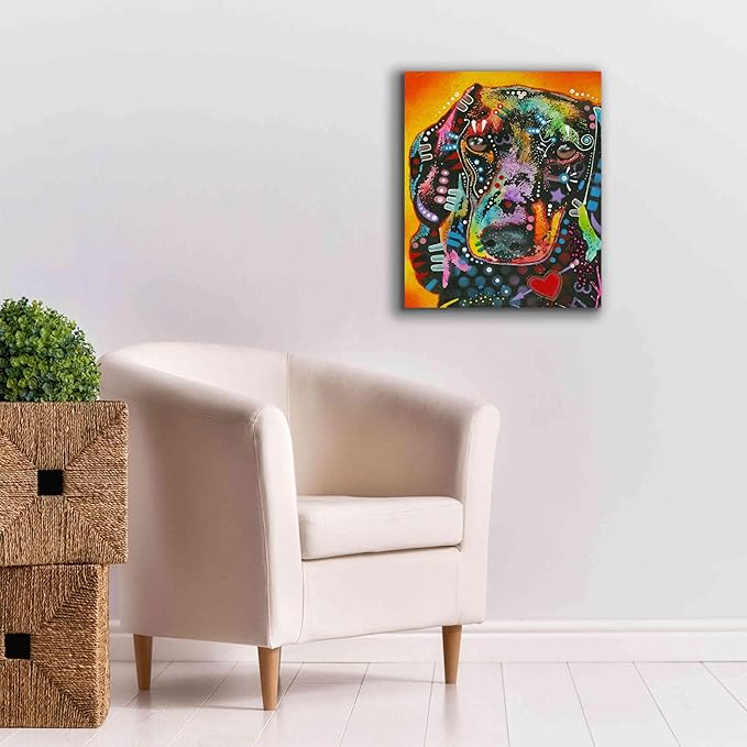 Epic Graffiti 'Brilliant Dachshund' by Dean Russo, Canvas Wall Art, 20"x24"