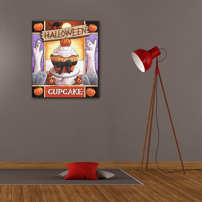 Epic Graffiti 'Halloween Cupcake' by Cathy Horvath-Buchanan Canvas Wall Art, 26" x 30"
