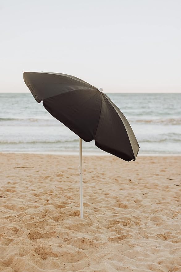 PICNIC TIME Outdoor Canopy Sunshade Beach Umbrella 5.5', Small Patio Umbrella, Beach Chair Umbrella