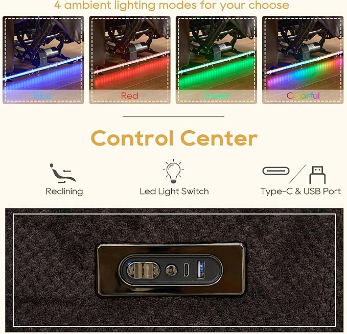 IPKIG Power Recliner Sofa with Flip-Up Backrest Console, USB & USB-C Ports, AC Outlet, LED Lights, Wall Hugger Recliners for Living Room, RV (Dark Brown, 67" - 3 Seat) | Velvet Fabric, Zero Gravity, Dual Reclining, 2 Lumabr Pillow, Bluetooth Speakers