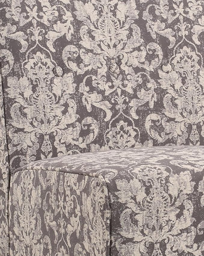 Linon Coco Accent Chair, Gray Damask
