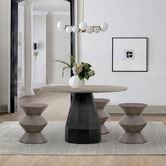 Revival Concrete and Oak Round Dining Table