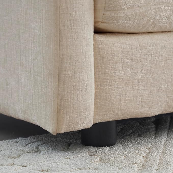 Luxury Modular Sectional Sofa with Ottoman, 111.5" Overstuffed U-Shaped Cloud Sofa, Premium Chenille Fabric Deep Seat Couch, Extra Wide Sectional for Living Room, Apartment & Office | Layer Cushions