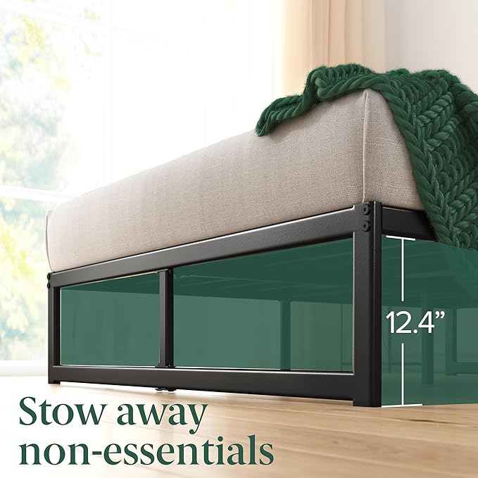 Zinus ABEL 14 Inch Platform Bed Frame, Steel Slat Support, Easy Assembly, No Box Spring Needed, Eco Friendly WonderBox(TM) Packaging, Black, Full