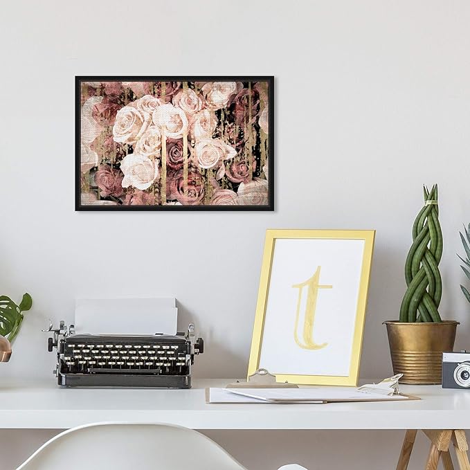 The Oliver Gal Artist Co. Floral and Botanical Framed Wall Art Canvas Prints 'Shabby Chic Romance' Florals