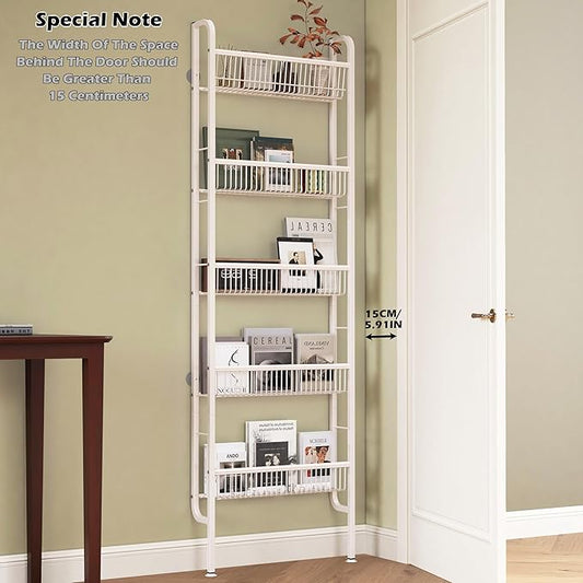 COVAODQ Pantry Spice Rack Narrow Bookshelves Behind The Door for Kids,Multi Pantry Organizer Spice Rack for Kitchen Bedroom