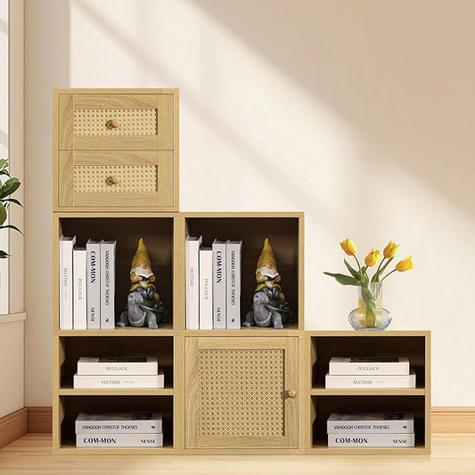 FUSUNBAO Magic DIY Cube Storage Organizer, 2-Layer Cube, Modern Style, Stackable Cubes, Small Room Organizer, Wooden Storage Boxes, Bookshelves, 15" x 11.8" x 29.2"
