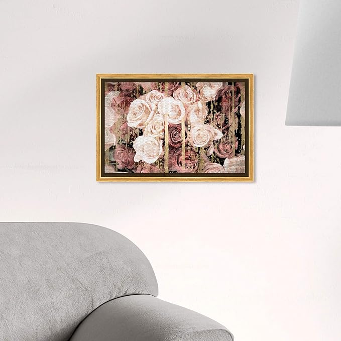 The Oliver Gal Artist Co. Floral and Botanical Framed Wall Art Canvas Prints 'Shabby Chic Romance' Florals