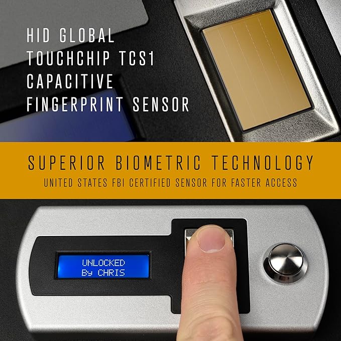 Verifi Smart Safe S3800 Biometric Safe with FBI Certified Fingerprint Sensor Top Opening