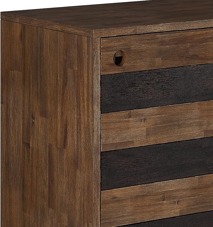 SIMPLIHOME Clarkson Storage Cabinet - 48 inch Wide Solid Acacia Wood Medium Cabinet in Rustic Natural Aged Brown, Contemporary Sideboard for Living Room with 3 Drawers and Adjustable Shelves