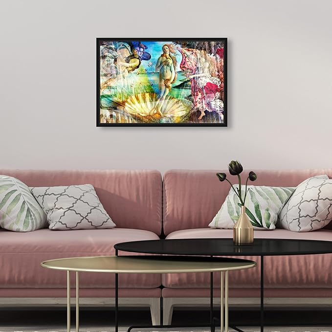 The Oliver Gal Artist Co. Spiritual and Religious Wall Art Framed Canvas Prints 'Birth of Venus - Botticelli' Zodiac