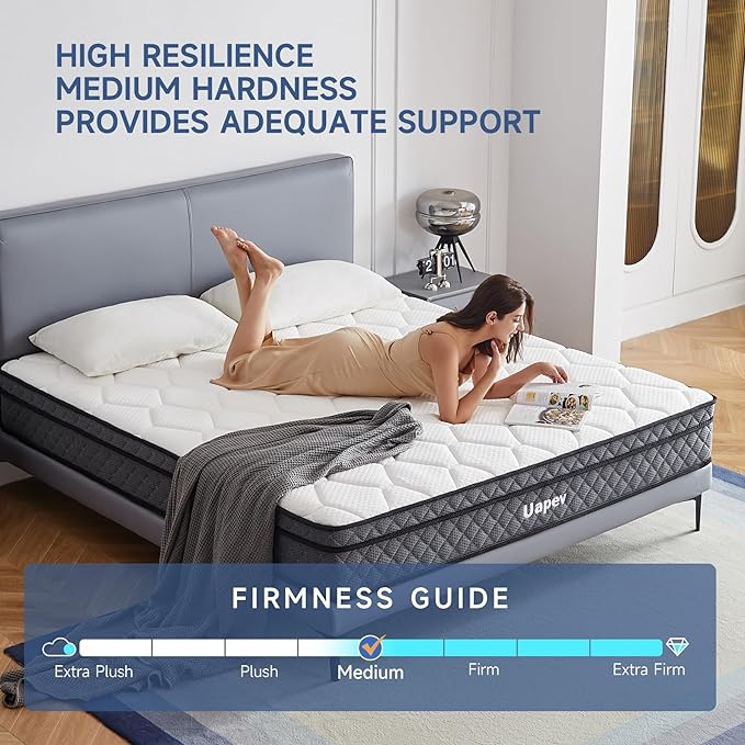 Queen Mattresses,10 Inch Queen Size Mattress in A Box, Memory Foam Hybrid Mattress with Individual Pocket Spring for Motion Isolation & Strong Edge Support, Stress & Pressure Relief,CertiPUR-US