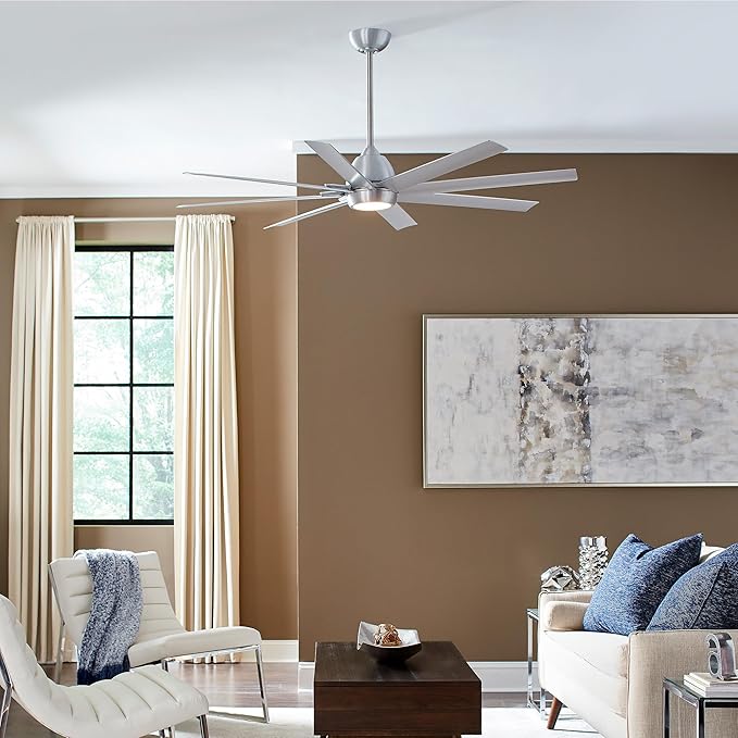 WAC Lighting Mocha XL 8-Blade Aluminum Smart Ceiling Fan in Matte White