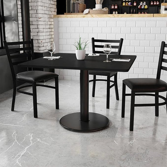 Flash Furniture Graniss 42'' Square Natural Laminate Table Top with 24'' Round Table Height Base