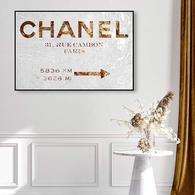 The Oliver Gal Artist Co. Contemporary 30 in x 45 in Paris Couture Luxury Framed Canvas Wall Art Bedroom Gold