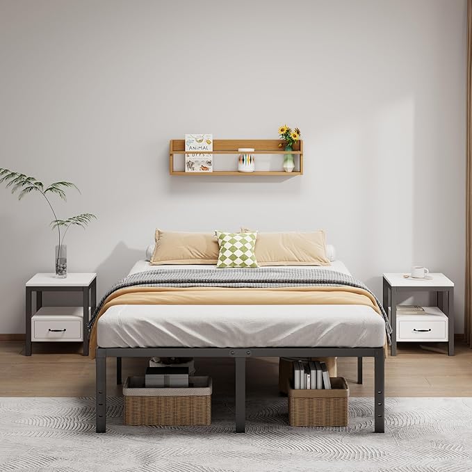 Metal Bed Frame California King Size - 18 Inch Heavy-Duty Cal King Platform Bed Frame No Box Spring Needed, Easy Assembly, Noise-Free, Sturdy Mattress Foundation, Underbed Storage Space